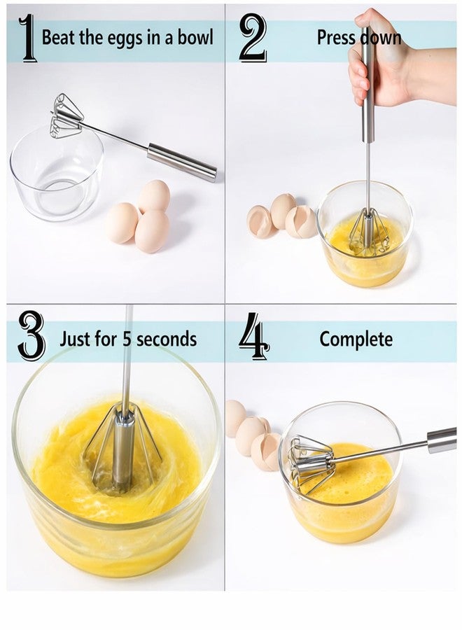 Oblivion Mini Hand Whisk, Effortless Semi-Automatic Stainless Steel Mixi | Egg, Lassi & Butter Milk Maker | Hand Push whisk For Kitchen To Blend the Liquid Contents Mixing and Blending - Image 2